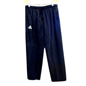 Adidas Mens Black Fleece Sweatpants Size L With Elastic Waistband & Drawstring